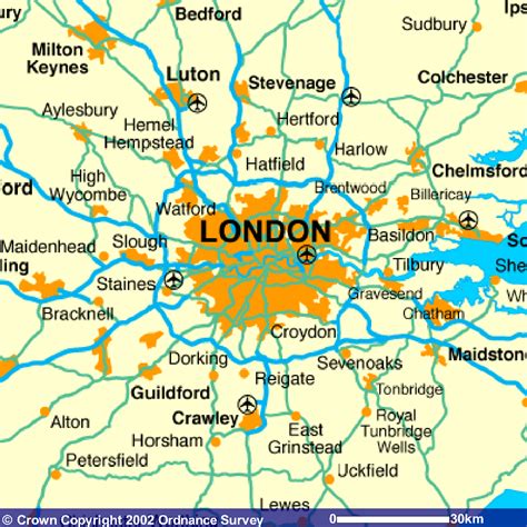 london and surrounding area map.